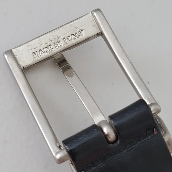 Genuine Italian Leather Belt Black Men 32 - Picture 7 of 12